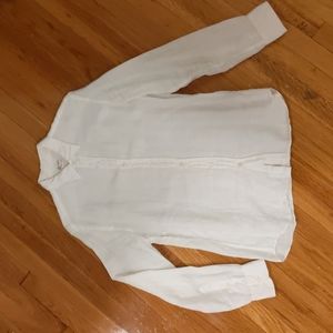 J Crew Medium White Linen Shirt